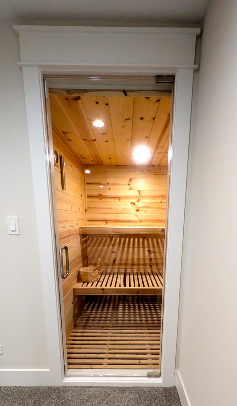 The dry sauna in the basement at The Ann St. Ranch