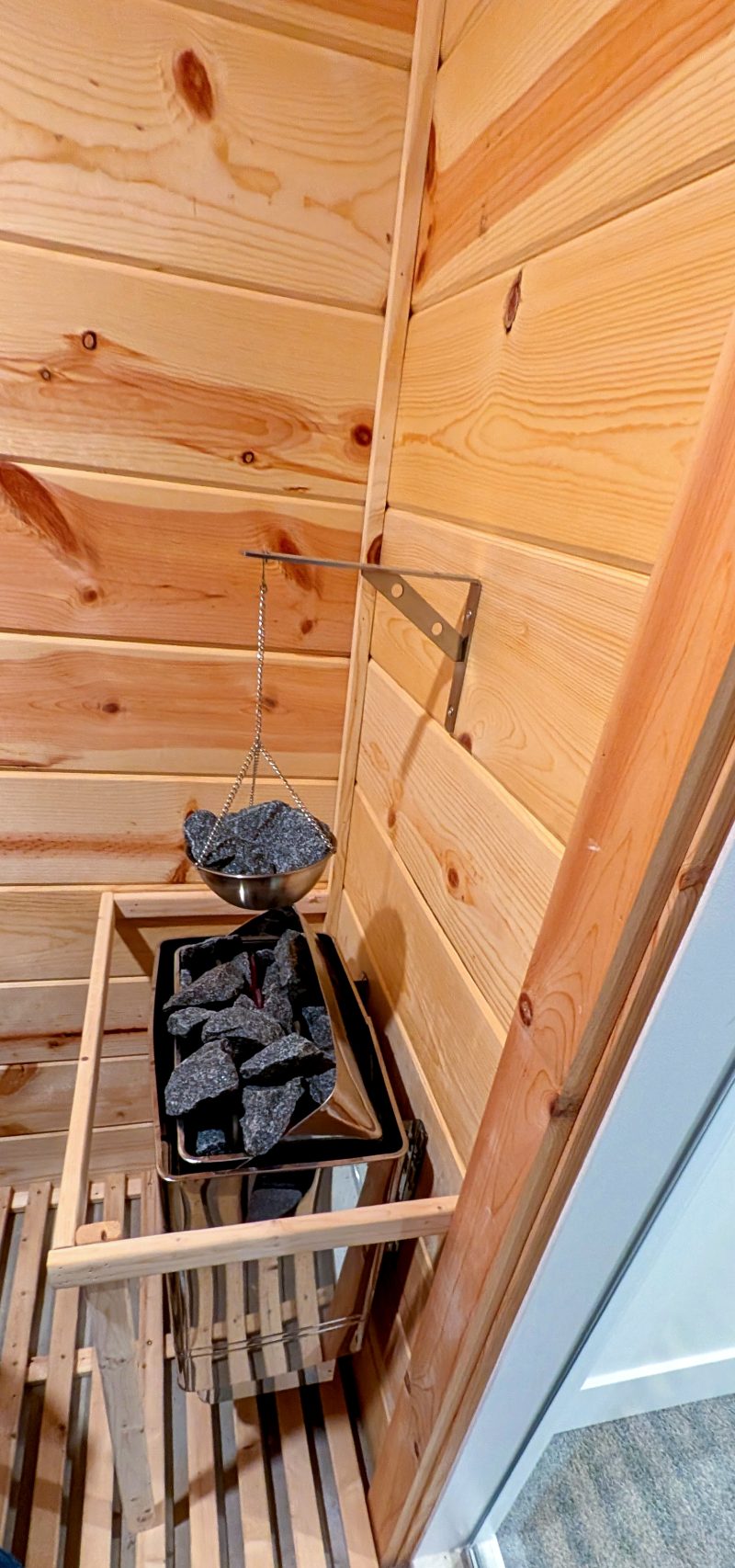 Inside the sauna at The Ann St. Ranch